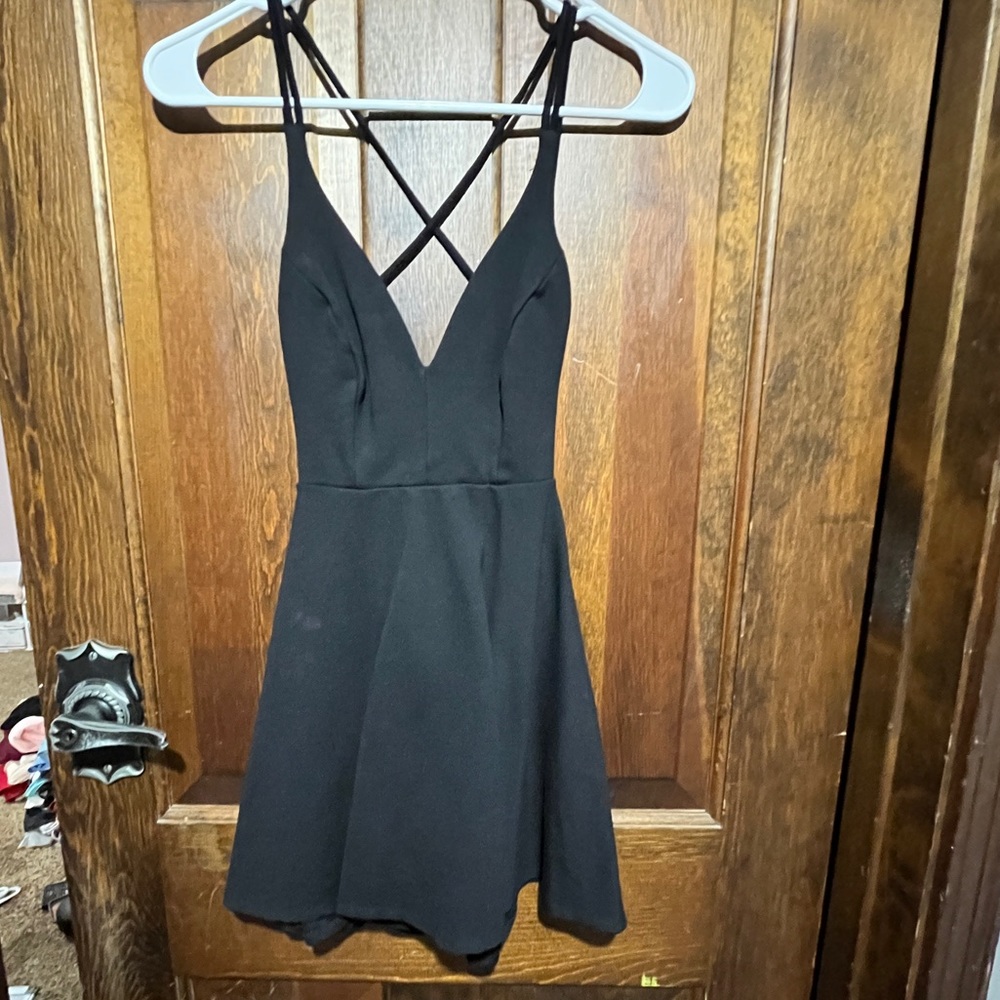 LuLus black semi formal dress